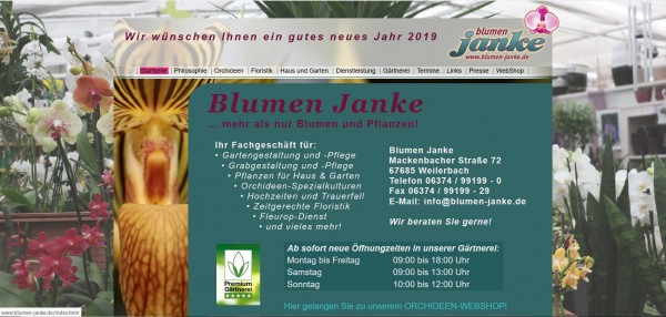 Blumen Janke, Homepage