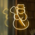 Weihnachtsauendekoration LED-Schlauchsilhouette Schneemann